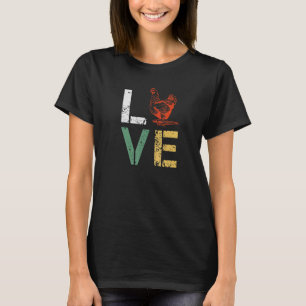 Camiseta Amo de pollo de época Amo la granja de aves de cor