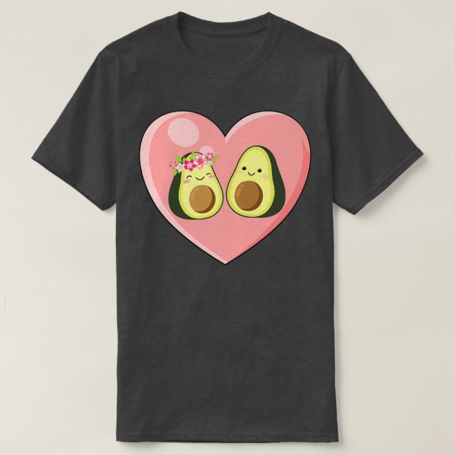 Camiseta Amo de San Valentín Cute Aguacate Pareja Abrazo (Diseño del anverso)