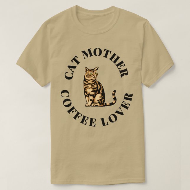 Camiseta Amo del café de la madre del gato 19 (Diseño del anverso)