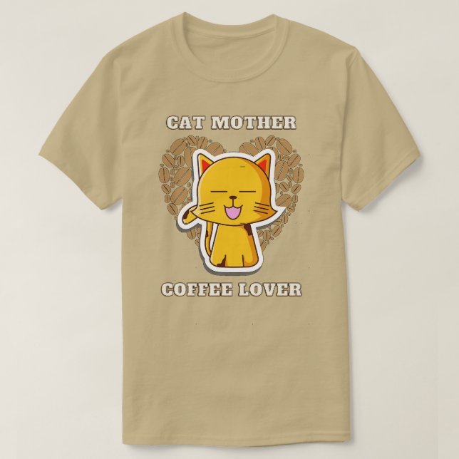 Camiseta Amo del café de la madre del gato 221 (Diseño del anverso)