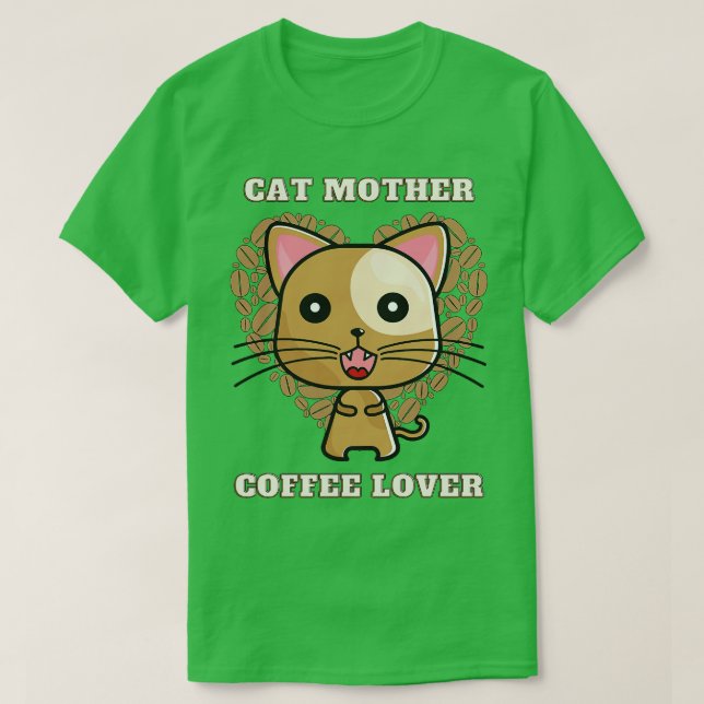 Camiseta Amo del café de la madre del gato 251 (Diseño del anverso)