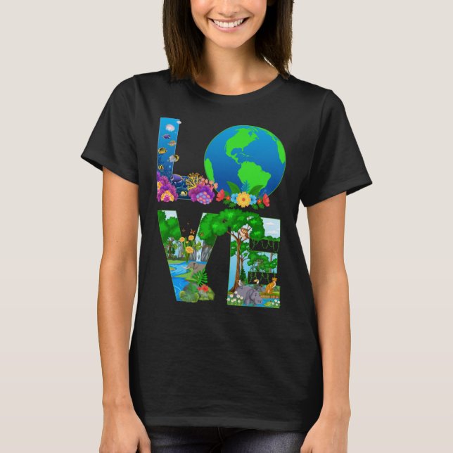 Camiseta Amo Día Mundial de la Tierra 2023 Ani ambiental de (Anverso)