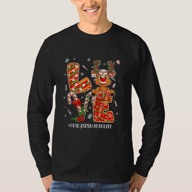 Camiseta Amo Diálisis Enfermeras Navidades de la vida coinc (Anverso)