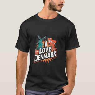 Camiseta Amo Dinamarca Recuerdo Danés Viajero Dinamarca