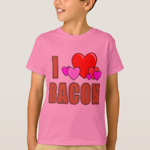 Camiseta Amo diseño del tocino de la diversión del tocino