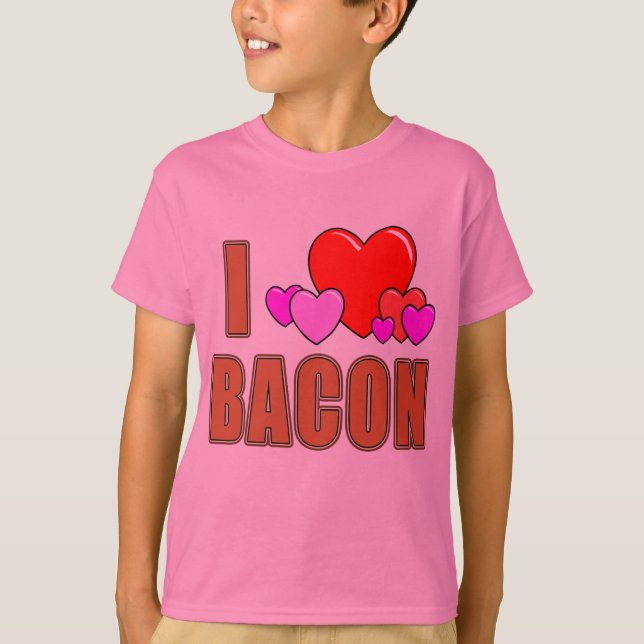 Camiseta Amo diseño del tocino de la diversión del tocino (Anverso)