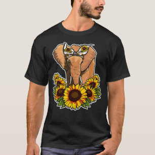 Camiseta Amo dulce Elefante Regalo Sunflower Decoración Ele