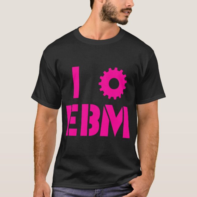 Camiseta Amo EBM Rosa Caliente (Anverso)