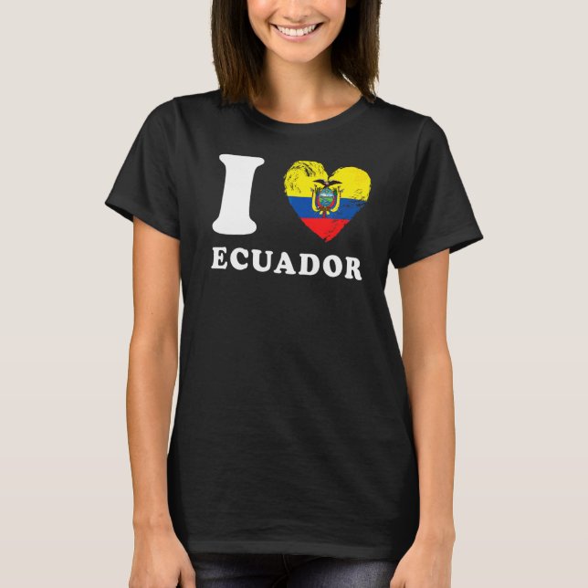 Camiseta Amo Ecuador Bandera del Corazón Ecuador (Anverso)