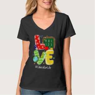 Camiseta Amo Educador La Apreciación De La Vida Enseñando D