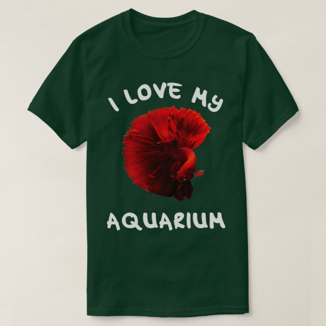 Camiseta Amo el acuario luchando contra peces (Diseño del anverso)