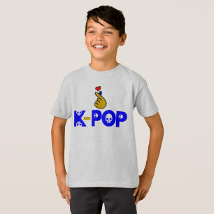 Camiseta ♥ Amo el adorable Dedo Corazón al estilo coreano K