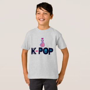 Camiseta ♥ Amo el adorable Dedo Corazón al estilo coreano K