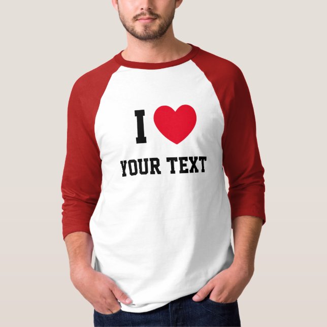 Camiseta Amo el amor rojo texto personalizado (Anverso)