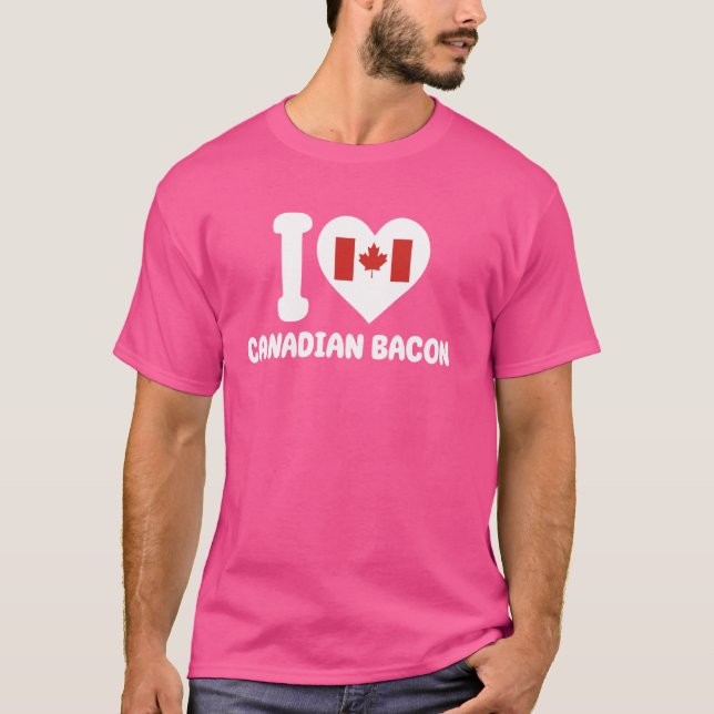 Camiseta Amo el Bacon canadiense - Desayuno canadiense (Anverso)