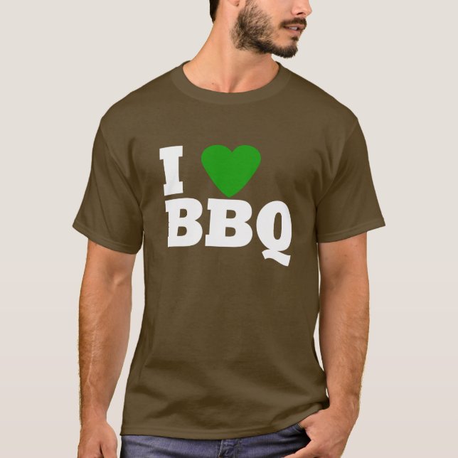 Camiseta Amo el Bbq verde (Anverso)