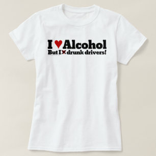 Camiseta Amo el beber del alcohol pero odio conductores