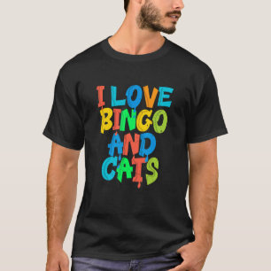 Camiseta Amo el Bingo y los Gatos Diseño de Bingo de Animal