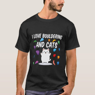 Camiseta Amo el Bouldering y los Gatos Subiendo Paredes Int