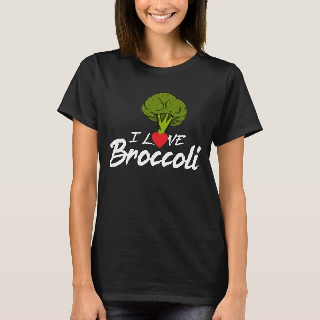 Camiseta Amo el bróculi, comedor de la planta, herbívoro, (Anverso)