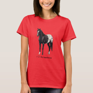 Camiseta Amo el Caballo Appaloosa Negro