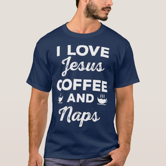Camiseta Amo el café de Jesús y el cristiano gracioso de Na (Anverso)