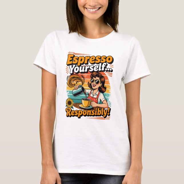 Camiseta Amo el café y las armas Tee (Anverso)