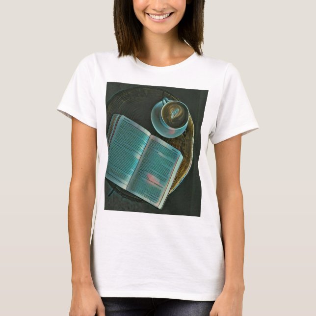 Camiseta Amo el café y los libros (Anverso)