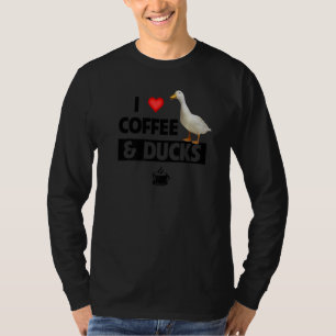 Camiseta Amo el café y los patos Caza de cafeína Lago Pájar