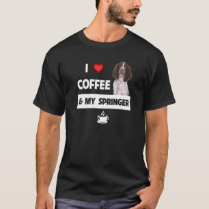 Camiseta Amo el café y mi mamá Springer Spaniel Dad Anim