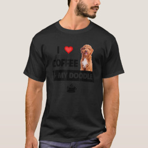 Camiseta Amo el café y mi Mascota de papá, papá, perro dora
