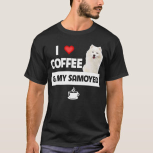 Camiseta Amo el café y mis patas de pastelería Samoyed papá