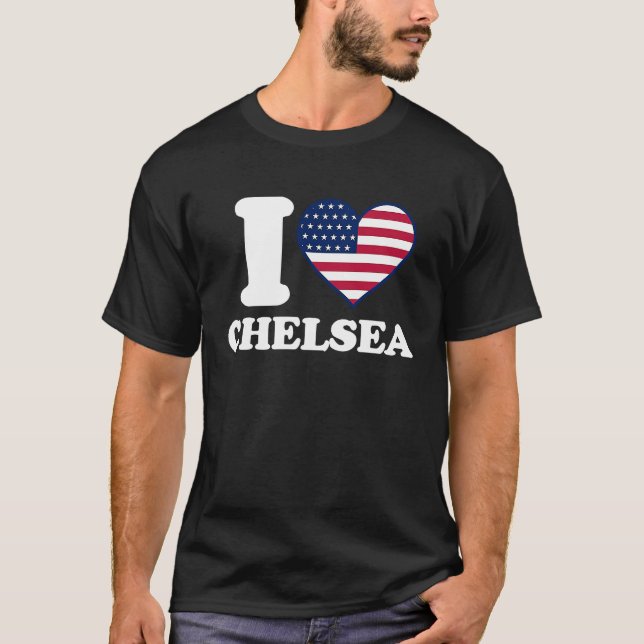 Camiseta Amo el Chelsea y corazón Chelsea (Anverso)
