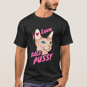 Camiseta Amo el chiste de humor adulto calvo divertido gato