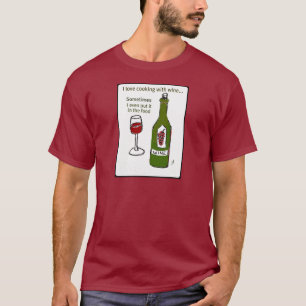 CAMISETA AMO EL COCINAR CON EL VINO QUE INCLUSO LO PONGO A