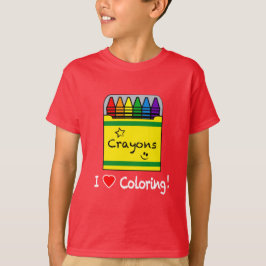 Camiseta Amo el colorear con los creyones