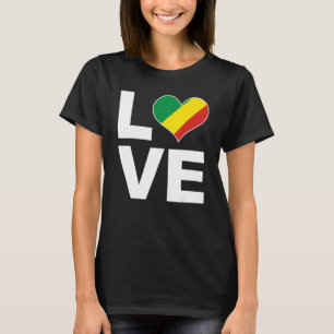 Camiseta Amo el Congo con bandera cardíaca
