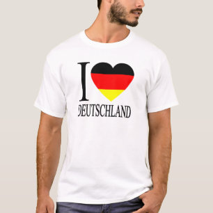 Camiseta Amo el corazón alemán de la bandera de Deutschla