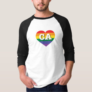 Camiseta Amo el corazón arcoiris de California