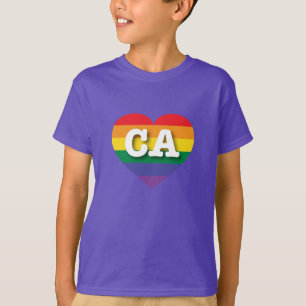 Camiseta Amo el corazón arcoiris de California
