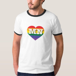 Camiseta Amo el corazón arcoiris de Minnesota