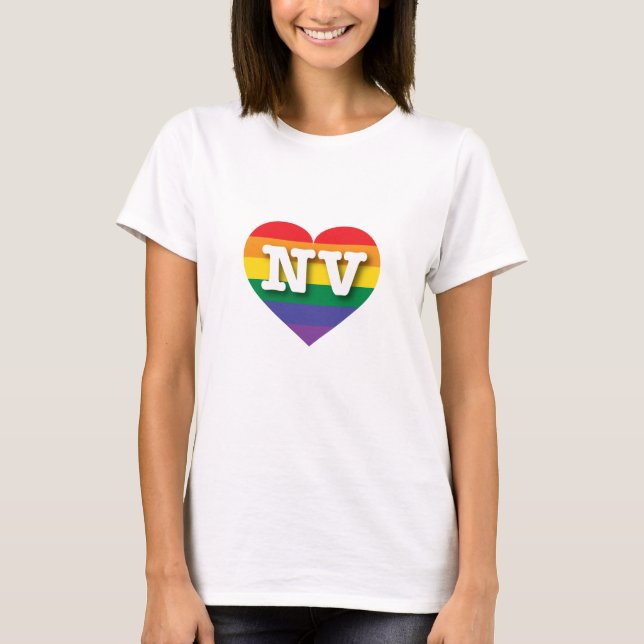 Camiseta Amo el corazón arcoiris de Nevada (Anverso)
