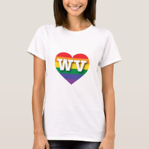 Camiseta Amo el corazón arcoiris de Virginia Occidental