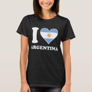 Camiseta Amo el corazón argentino de la bandera de la