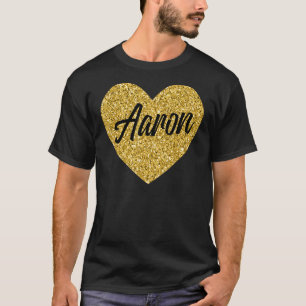 Camiseta Amo el corazón de Aaron Cute Aaron para los hombre