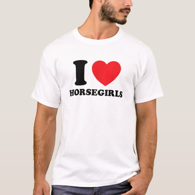 Camiseta Amo el corazón de Horsegirls Caballo de Vaqueras E (Anverso)
