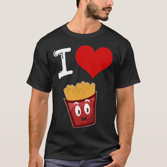 Camiseta Amo el corazón de las papas fritas (Anverso)