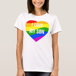 Camiseta Amo el corazón de los colores arcoiris de mi hijo
