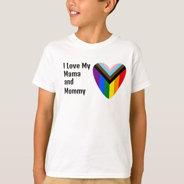 Camiseta Amo el corazón de mis madres lesbianas (Anverso)