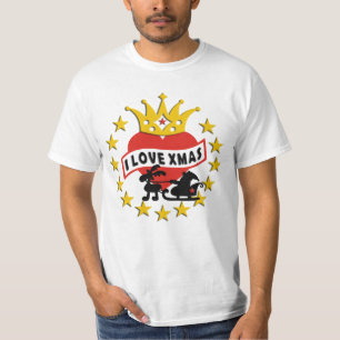 Camiseta AMO el CORAZÓN de Navidad y CORONO